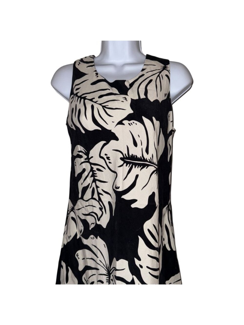 Vtg Hilo Hattie Silk Hawaiian Muumuu Beach Dress Womens S Black Mumu Floral - Picture 2 of 7